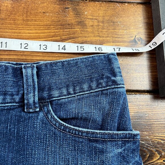 Gap Maternity Denim Skirt Medium Wash Size 4 Elastic Waistband Adjustable Tabs - Picture 5 of 11